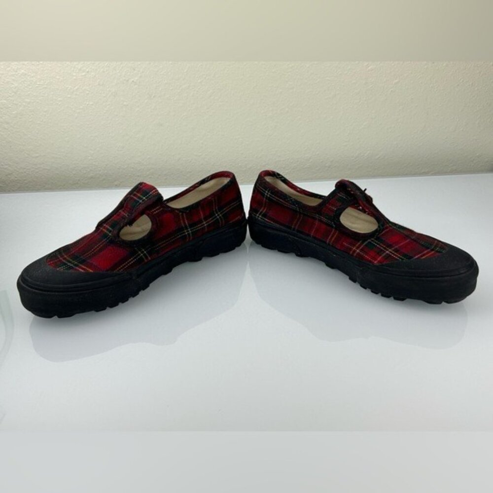 VANS Red Tartan Plaid MaryJane Sneakers Size 6.5 Women’s 5 Men’s - Picture 16 of 16